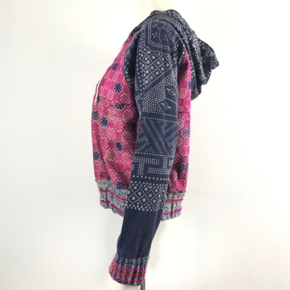 Anthropologie Shangri La Batik Embroidered Hoodie Dolan Small - Picture 2 of 12